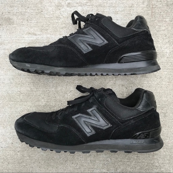 New Balance Other - NEW BALANCE ⚫️ 574 Black Leather Shoes Sneakers